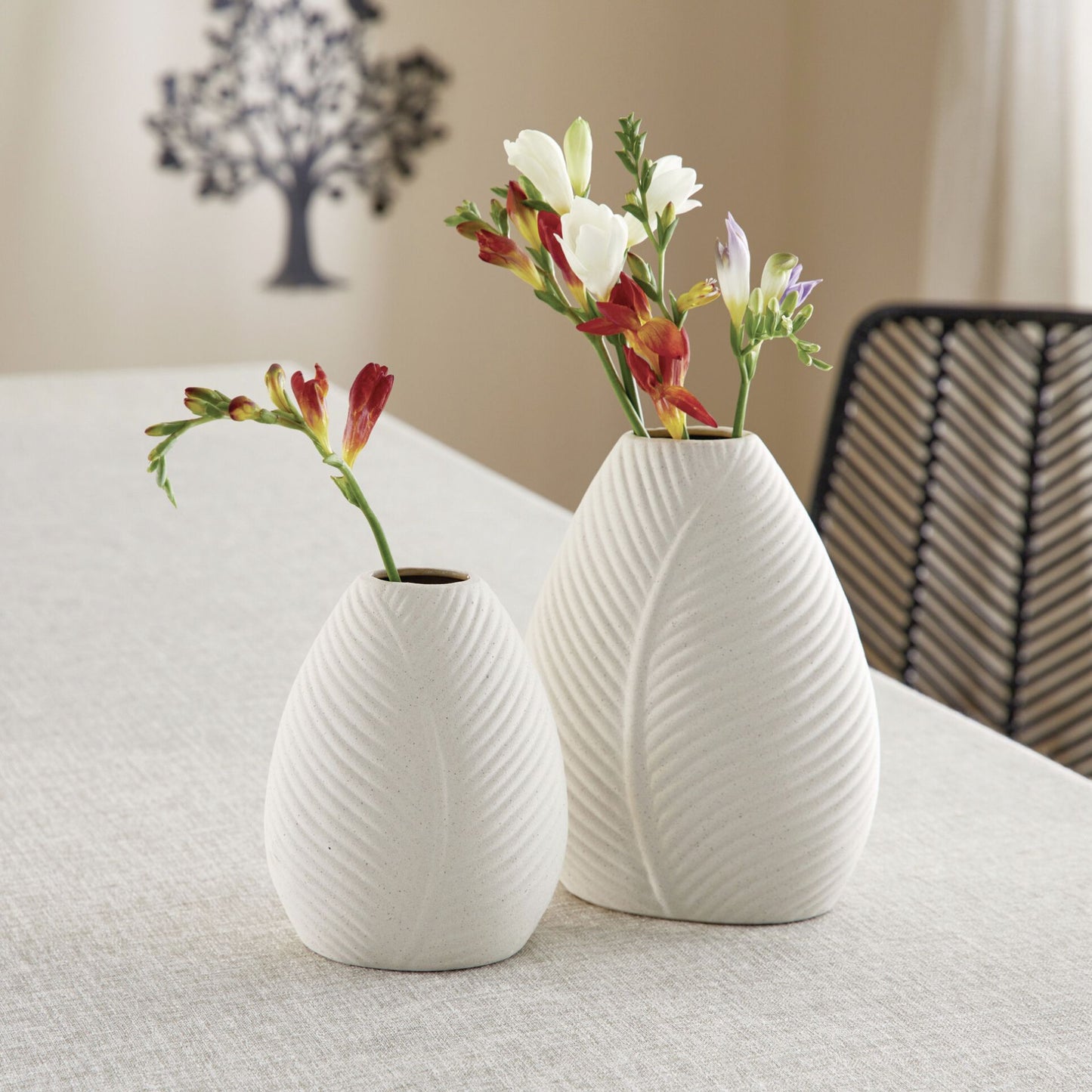 Dekovase "Blatt", 2er Set
