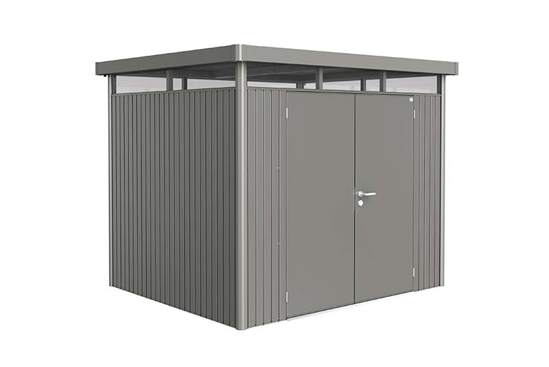 Biohort Gerätehaus Highline – konfigurierbar - silber-metallic