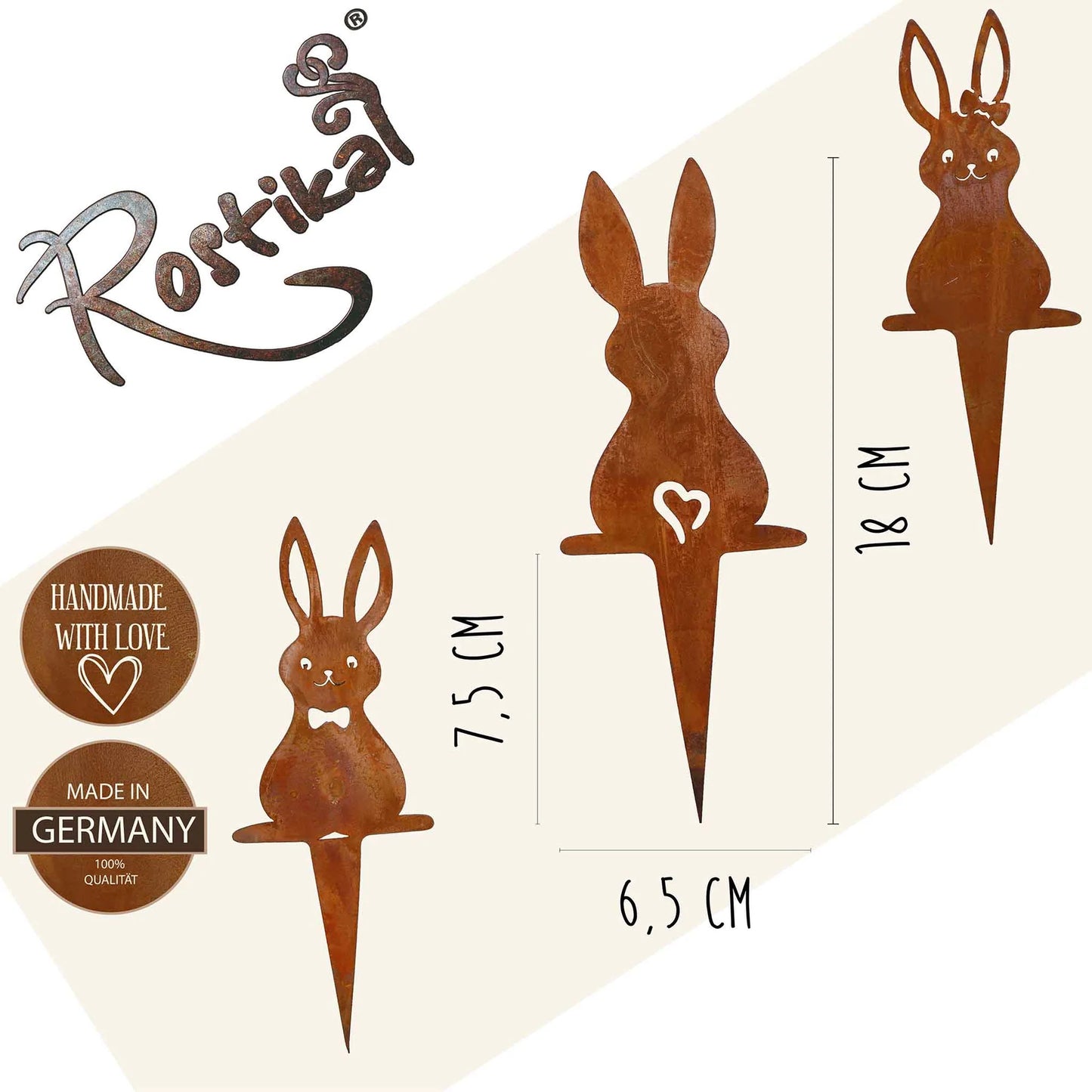 Osterdeko Hasen Gartenstecker – Edelrost Deko für Haus & Garten