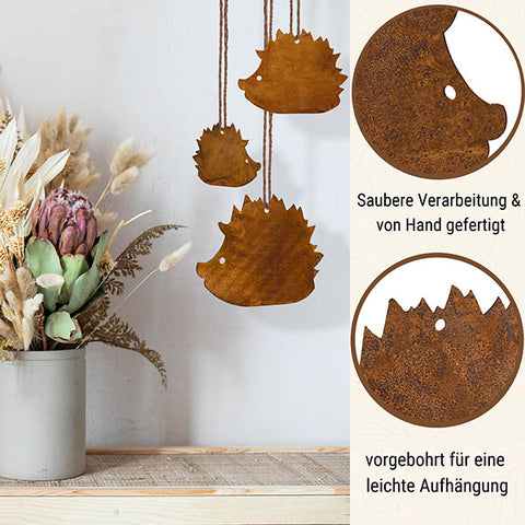 Edelrost Deko Igel für Garten und Haus