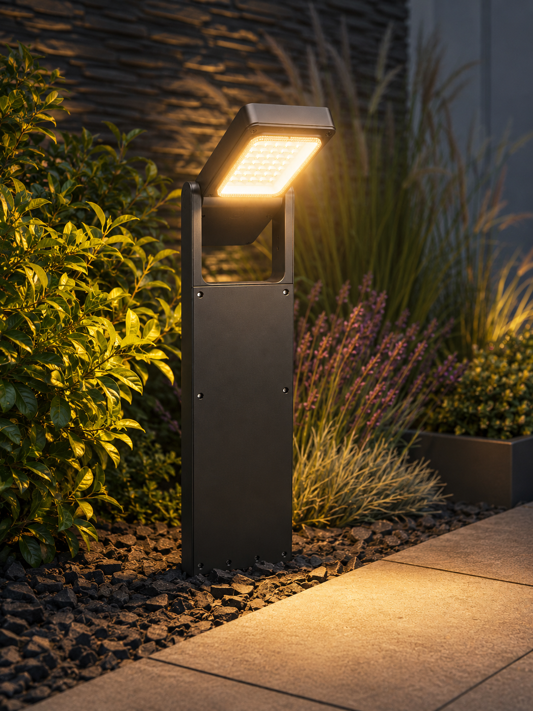 Solar-LED-Gartenleuchte, Wegleichte, verstellbar, 2er Set