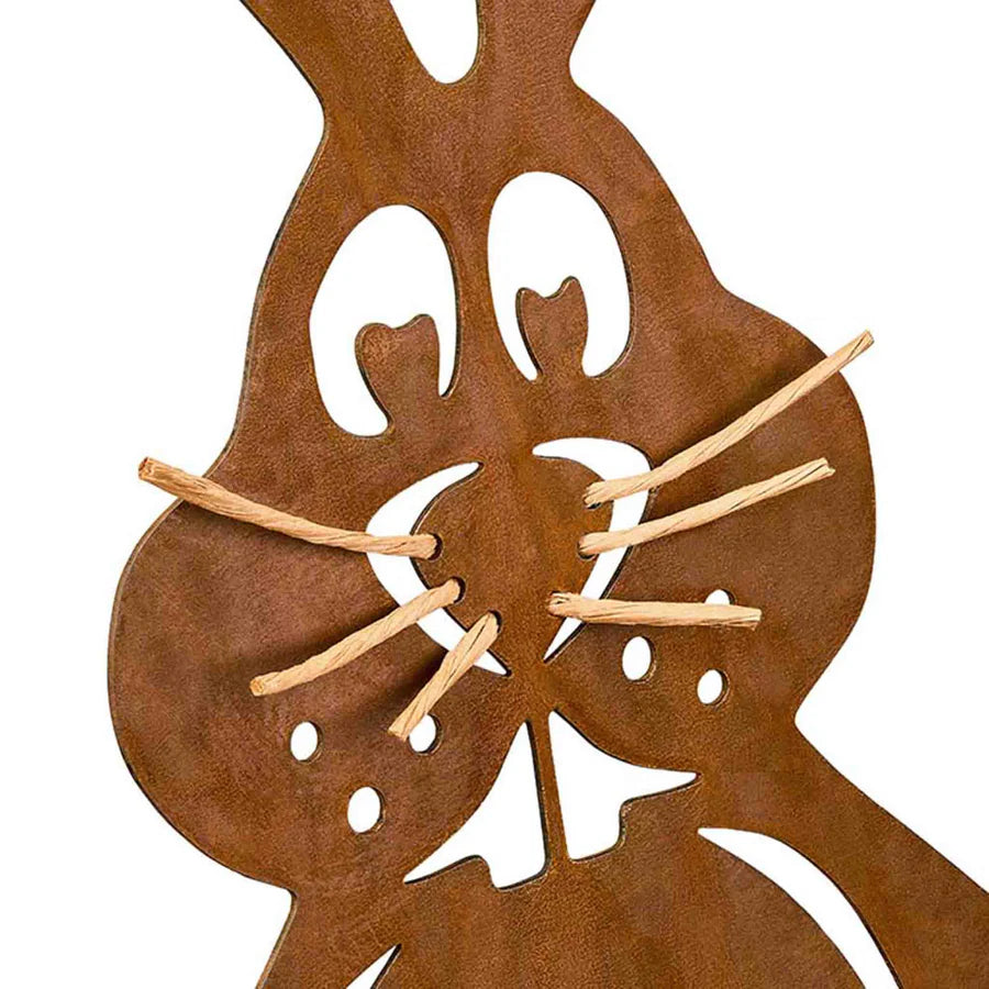 Osterdeko Metall Hase Schnurri | Edelrost Gartendeko für Ostern und Frühling