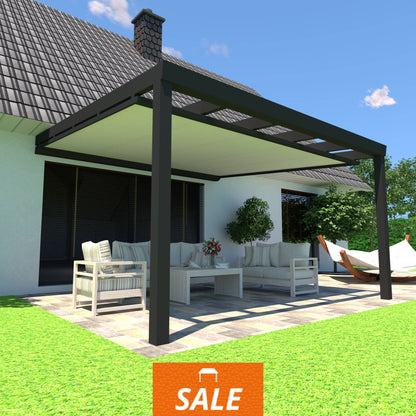 Schweng Terrassenüberdachung S400 mit Unterdachmarkise - 3,8m x 3,8m - inkl. Montage