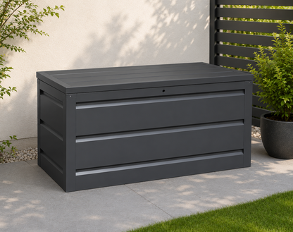 Garten-Aufbewahrungsbox Anthrazit 138 × 62 × 65 cm – Wetterfest & Robust