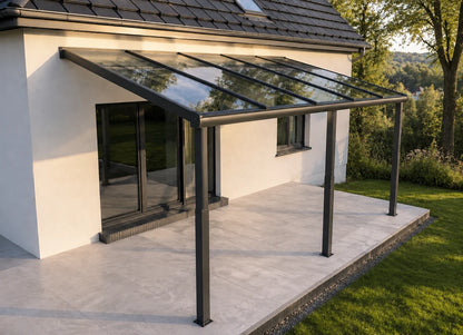 Terrassenüberdachung Polycarbonat, 6,06 m x 3,50 m