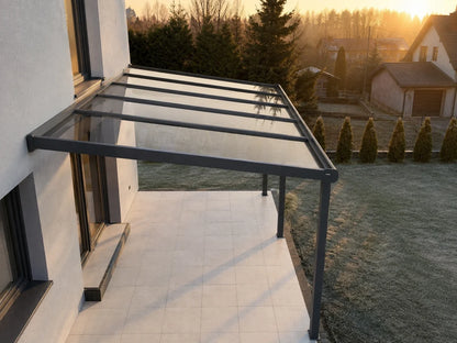 Terrassenüberdachung Polycarbonat, 7,06 m x 3,50 m