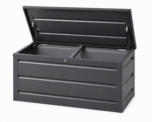 Garten-Aufbewahrungsbox Anthrazit 138 × 62 × 65 cm – Wetterfest & Robust
