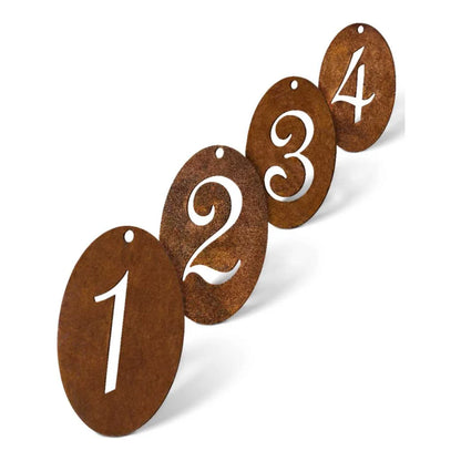 Adventsdeko Zahlen 1 - 4, aus rostigem Metall, Weihnachts und Advents Dekoration