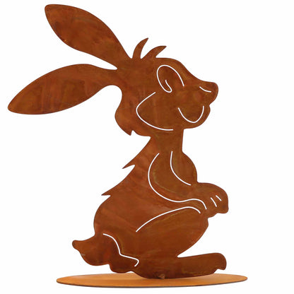 Edelrost Vintage Deko Hase Herbert | Ostern im Comic Style