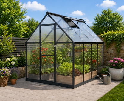 Gewächshaus 224 × 178 × 195 cm – Aluminium & Polycarbonat | Wetterfest & UV-beständig
