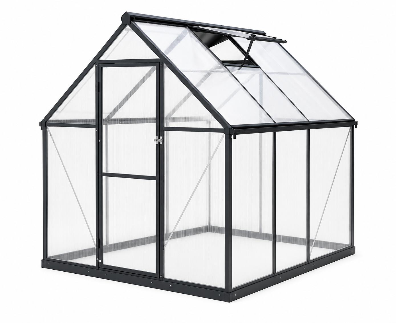 Gewächshaus 224 × 178 × 195 cm – Aluminium & Polycarbonat | Wetterfest & UV-beständig