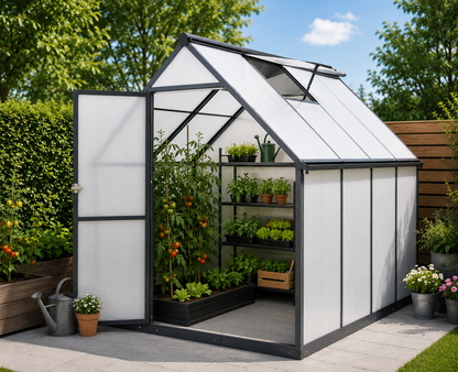 Gewächshaus 224 × 178 × 195 cm – Aluminium & Polycarbonat | Wetterfest & UV-beständig