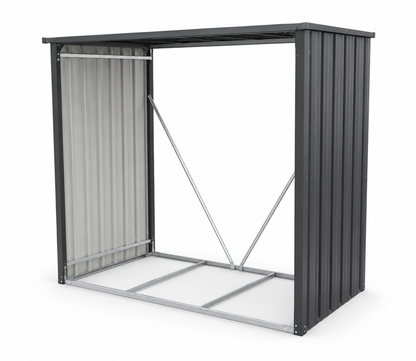 Kaminholzunterstand Anthrazit 151 × 90 × 160 cm – Wetterfest & Robust