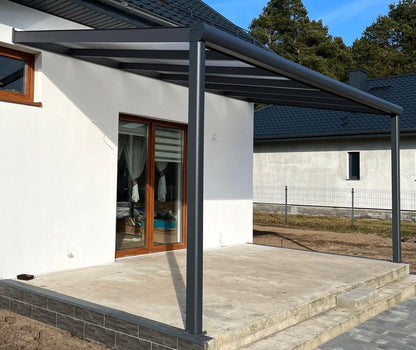 Terrassenüberdachung Polycarbonat, 4,06 m x 3,50 m