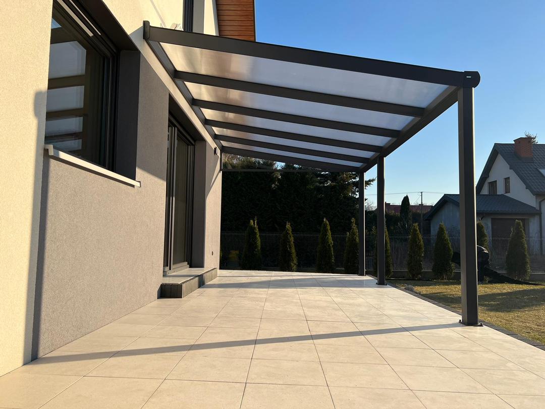 Terrassenüberdachung Polycarbonat, 5,06 m x 3,50 m - ohne Montage
