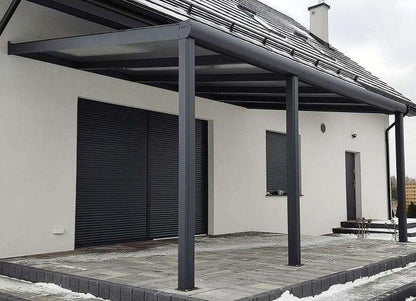 Terrassenüberdachung Polycarbonat, 5,06 m x 3,50 m - ohne Montage