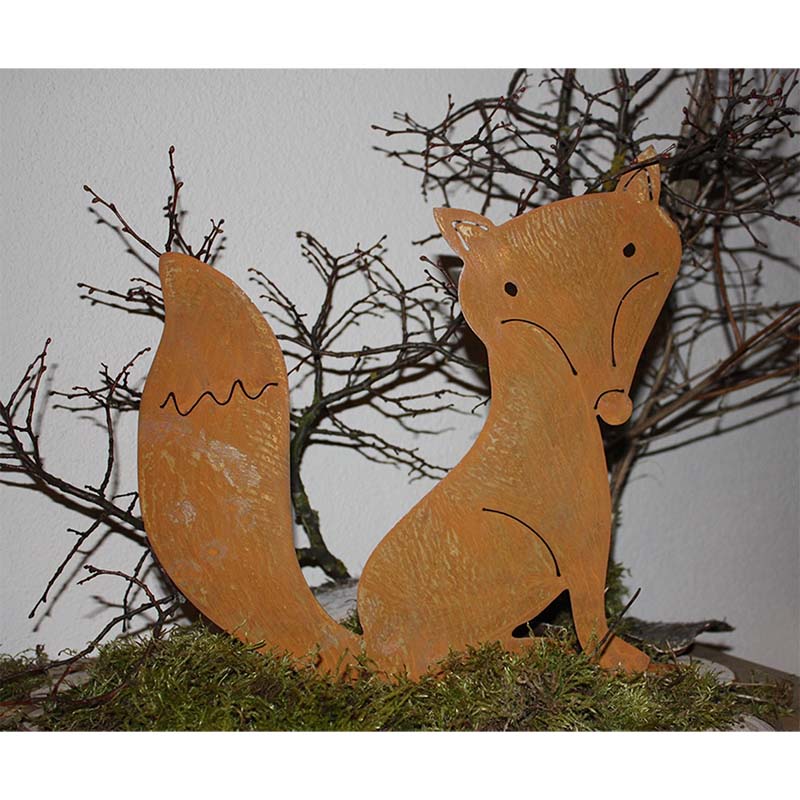Deko Fuchs für Haus und Garten | Edelrost Gartendeko Vintage Look 30cm