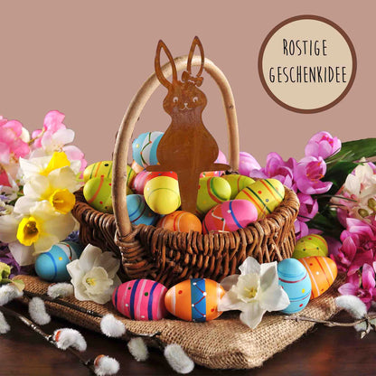 Osterdeko Hasen Gartenstecker – Edelrost Deko für Haus & Garten