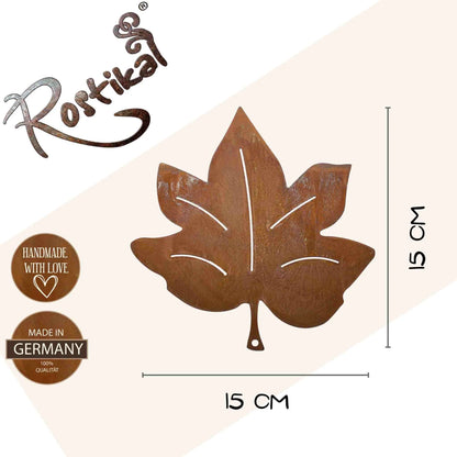 Edelrost Ahornblatt - Metalldeko zum Hängen für den Herbst