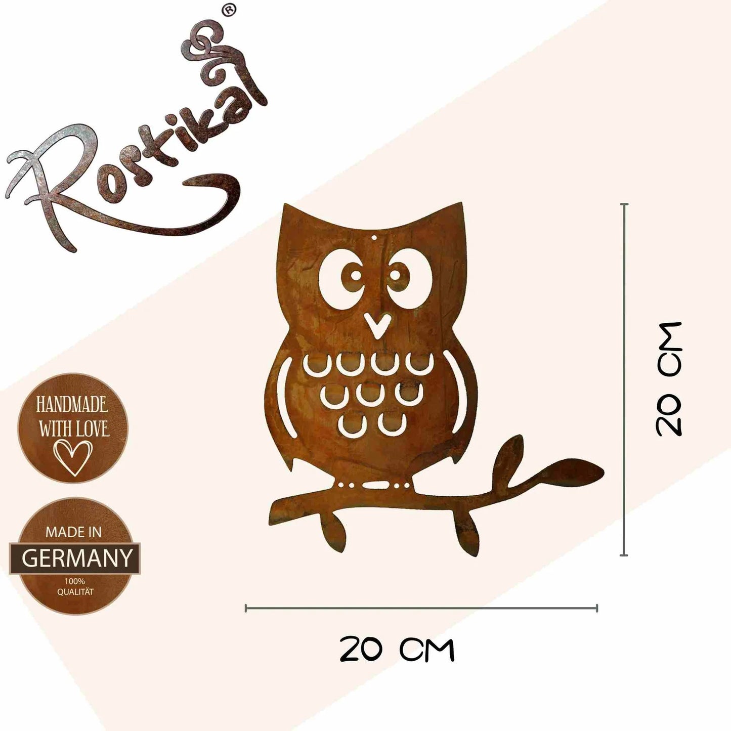 Edelrost Dekofigur Eule "Paulinchen"