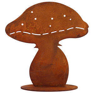 Edelrost Pilze, rostige Herbstdeko aus Metall für Haus und Garten | 30 und 15 cm hoch
