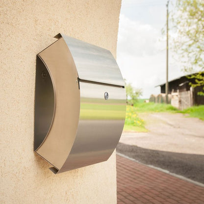 Briefkasten | SANTA FE | zur Wandmontage | mit Zeitungsfach | Edelstahl