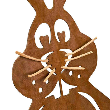 Osterdeko Metall Hase Schnurri | Edelrost Gartendeko für Ostern und Frühling